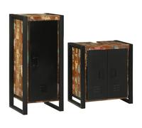 vidaXL Bathroom Furniture Set 2 pcs Multicolour Solid Reclaimed Wood