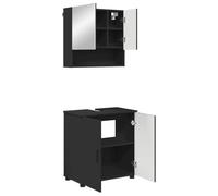 vidaXL Bathroom Furniture Set 2 Pieces Black 61 x 35 x 64 cm Wood Composite