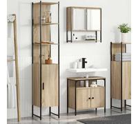 vidaXL Bathroom Furniture Set 3 pcs Sonoma Oak Engineered Wood