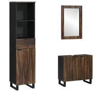 vidaXL Bathroom Furniture Set 3 pcs Walnut brown 38 x 33 x 160 cm