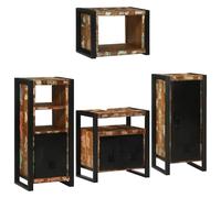 vidaXL Bathroom Furniture Set 4 pcs Multicolour Solid Reclaimed Wood, Multi