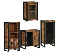 vidaXL Bathroom Furniture Set 4 pcs Multicolour Solid Reclaimed Wood, Multi