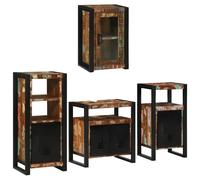 vidaXL Bathroom Furniture Set 4 pcs Multicolour Solid Reclaimed Wood, Multi