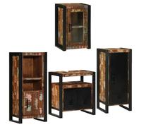 vidaXL Bathroom Furniture Set 4 pcs Multicolour Solid Reclaimed Wood, Multi