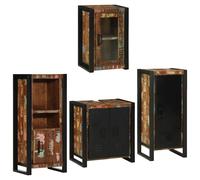 vidaXL Bathroom Furniture Set 4 pcs Multicolour Solid Reclaimed Wood
