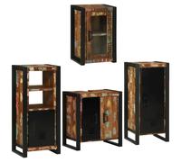 vidaXL Bathroom Furniture Set 4 pcs Multicolour Solid Reclaimed Wood, Multi