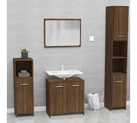 vidaXL Bathroom Furniture Set Brown Oak Engineered Wood