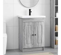 vidaXL Bathroom Furniture Set Grey Sonoma 56 x 37.5 x 81 cm