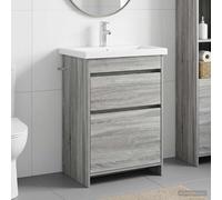 vidaXL Bathroom Furniture Set Grey Sonoma 61 x 40 x 84.5 cm