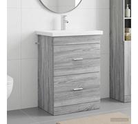 vidaXL Bathroom Furniture Set Grey Sonoma 61 x 40 x 84.5 cm