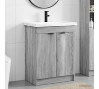 vidaXL Bathroom Furniture Set Grey Sonoma 78.5 x 37.5 x 81 cm