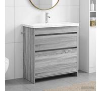 vidaXL Bathroom Furniture Set Grey Sonoma 81 x 40 x 84.5 cm