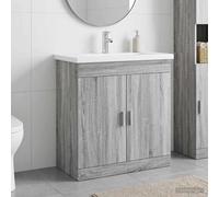 vidaXL Bathroom Furniture Set Grey Sonoma 81 x 40 x 84.5 cm