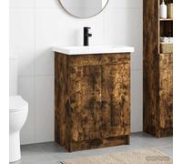 vidaXL Bathroom Furniture Set Smoked Oak 56 x 37.5 x 81 cm