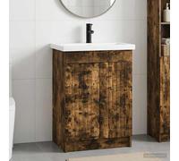 vidaXL Bathroom Furniture Set Smoked Oak 56 x 37.5 x 81 cm