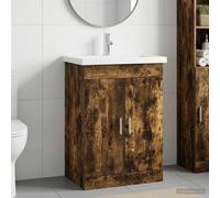 vidaXL Bathroom Furniture Set Smoked Oak 61 x 40 x 84.5 cm
