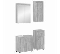 vidaXL Bathroom Furniture Set TULUM 4 pcs Grey Sonoma 60 x 34 x 63 cm