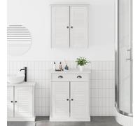 vidaXL Bathroom Furniture Set VIGO 2 pcs White and Antique White