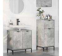 vidaXL Bathroom Furniture Set with Drawer 2 pcs Concrete Grey