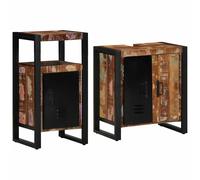 vidaXL Bathroom Furniture Set with Drawer 2 pcs Solid Reclaim Wood