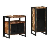 vidaXL Bathroom Furniture Set with Drawer 2 pcs Solid Reclaim Wood
