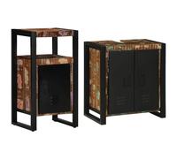 vidaXL Bathroom Furniture Set with Drawer 2 pcs Solid Reclaim Wood