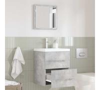 vidaXL Bathroom Furniture Set with Drawer Grey 41 x 38.5 x 48 cm