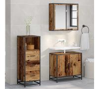 vidaXL Bathroom Furniture Set with Drawer Old Wood 35 x 37.5 x 100 cm