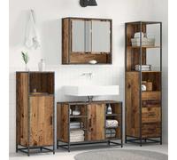 vidaXL Bathroom Furniture Set with Drawer Old Wood 35 x 37.5 x 166 cm, Brown