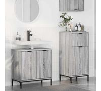 vidaXL Bathroom Furniture Set with Drawer with Shelf 2 pcs Grey Sonoma