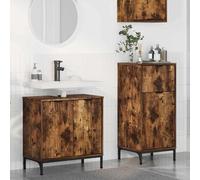 vidaXL Bathroom Furniture Set with Drawer with Shelf 2 pcs Smoked Oak
