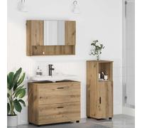 vidaXL Bathroom Furniture Set with Drawer with Shelf 3 pcs Artisan Oak