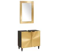 vidaXL Bathroom Furniture Sets 2 pcs Black and Gold 62 x 33 x 58 cm