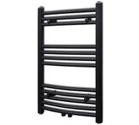 vidaXL Bathroom Heating Towel Rail Radiator Curve 500x764 mm Black