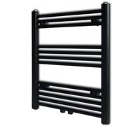 vidaXL Bathroom Heating Towel Rail Radiator Straight 600x764 mm Black