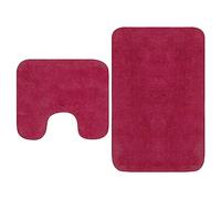 vidaXL Bathroom Mat Set 2 Piece Fabric Fuchsia Absorbent Floor Carpet Rug
