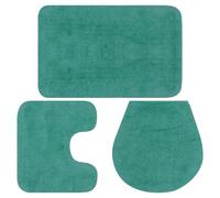 vidaXL Bathroom Mat Set 3 Pieces Fabric Turquoise
