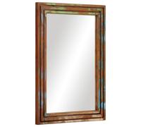 vidaXL Bathroom Mirror, Wall-mounted Mirror for Washroom Toilet, Cosmetic Vanity Mirror for Decorative, Retro Style, Solid Wood Acacia and Glass