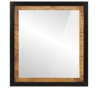 vidaXL Bathroom Mirror Wall-mounted Vanity Mirror Glass and Solid Wood Mango
