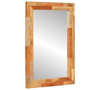 vidaXL Bathroom Mirror Beige 50 x 70 x 3 cm Solid Mango Wood, Bathroom, Rectangular, Modern, Stylish Fixtures and Contemporary Design Elements for a Luxurious Experience in Space-saving Style