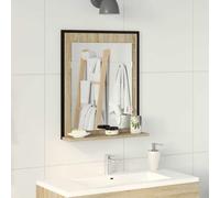 vidaXL Bathroom Mirror Black 50 x 12 x 60 cm Glass and Engineered Wood, Stylish