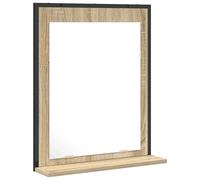 vidaXL Bathroom Mirror Black 50 x 12 x 60 cm Glass and Engineered Wood, Stylish