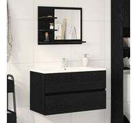 vidaXL Bathroom Mirror Black Oak 60x10.5x45 cm Engineered Wood