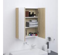 Vidaxl Bathroom Mirror Cabinet 60X15X75 Cm Mdf White And Oak