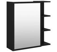 Vidaxl Bathroom Mirror Cabinet Black 62.5X20.5X64 Cm Engineered Wood, Black