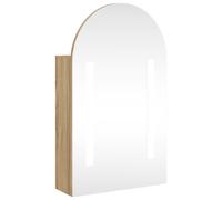 vidaXL Bathroom Mirror Cabinet LED Wall Cabinet with LED Light Arched Oak