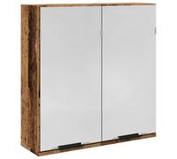 vidaXL - Bathroom Mirror Cabinet Old Wood - 64x20x66.5 cm - Engineered Wood/Glass - Modern Design - Ample Storage - Living Room Versatile