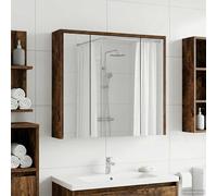 vidaXL Bathroom Mirror Cabinet Smoked Oak 63.5 x 16 x 62.5 cm