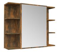 vidaXL Bathroom Mirror Cabinet Smoked Oak Engineered Wood Storage Cabinet