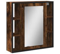 vidaXL Bathroom Mirror Cabinet Wall Mounted Cabinet Smoked Oak Engineered Wood